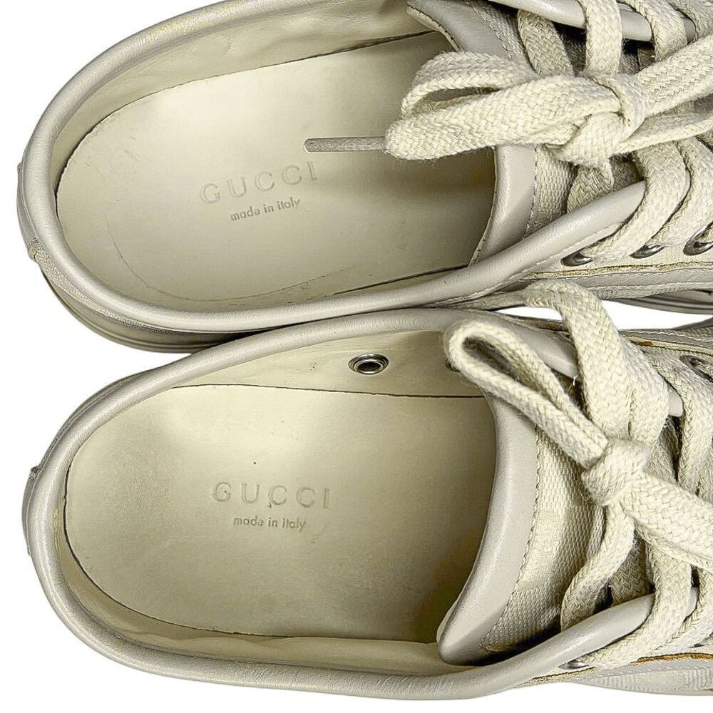 Gucci Original GG Low Top Monogram Sneakers Cream EU 36 US 6 Lace up Women Shoes - Picture 10 of 11